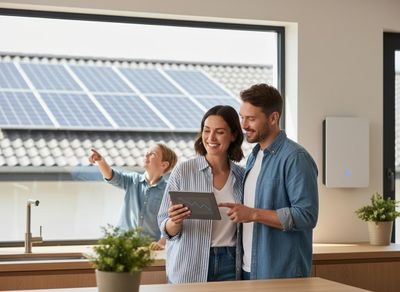 Family monitoring home solar energy