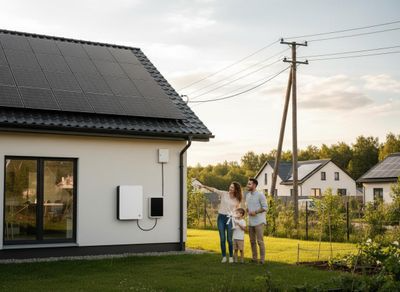 Family and Solar Powered Home